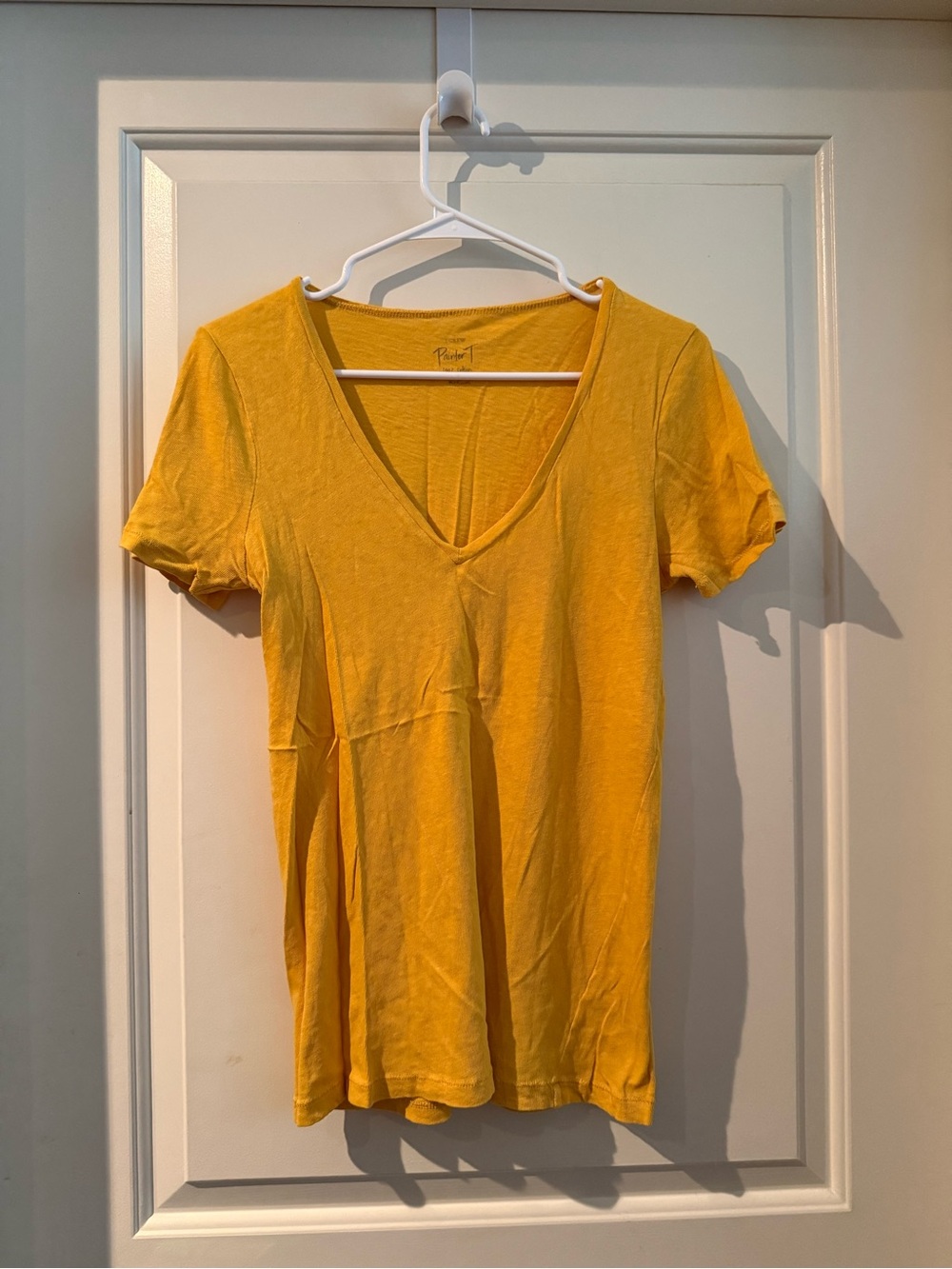 J. Crew Short Sleeve V-Neck Tee in Mustard